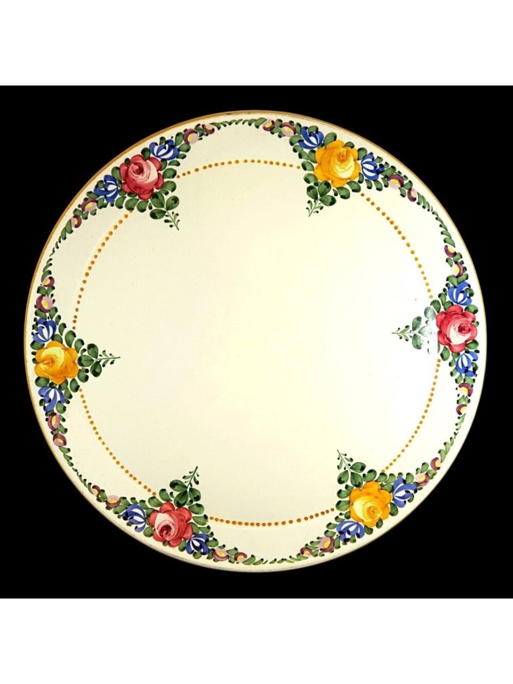 Georg Schmider Hand-Painted 11" Serving Plate Vintage German Kitchenware